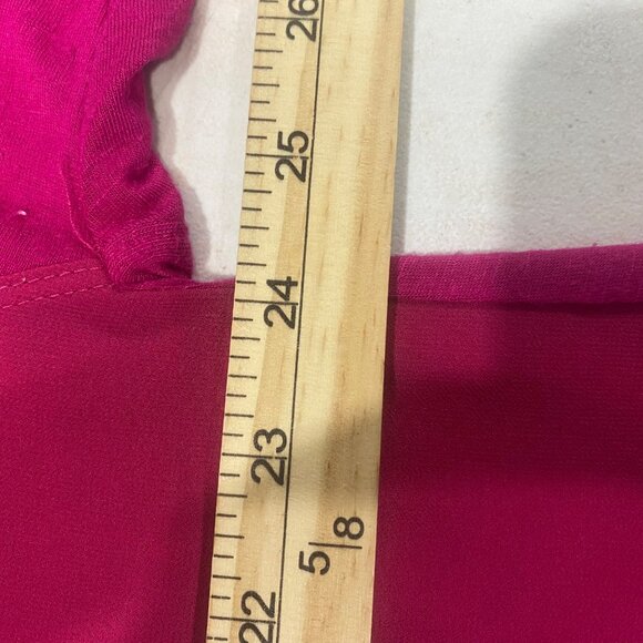 Ali Miles Semi Sheer Tunic Top Womens XL Fuchsia Embellished Long Sleeve Lightw - Picture 7 of 9